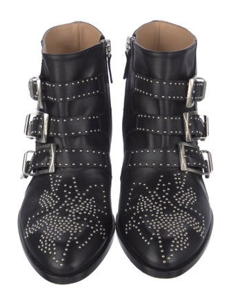 Chloé Leather Studded Accents Western Boots