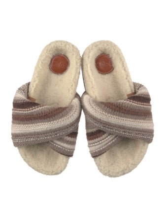 Chloé Crochet Trim Slides