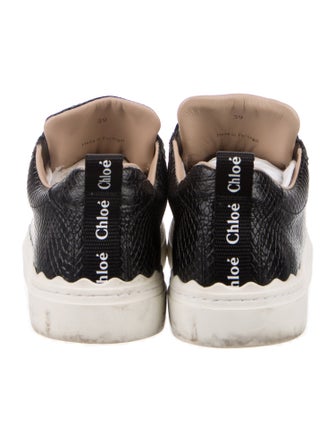 Chloé Embossed Leather Sneakers