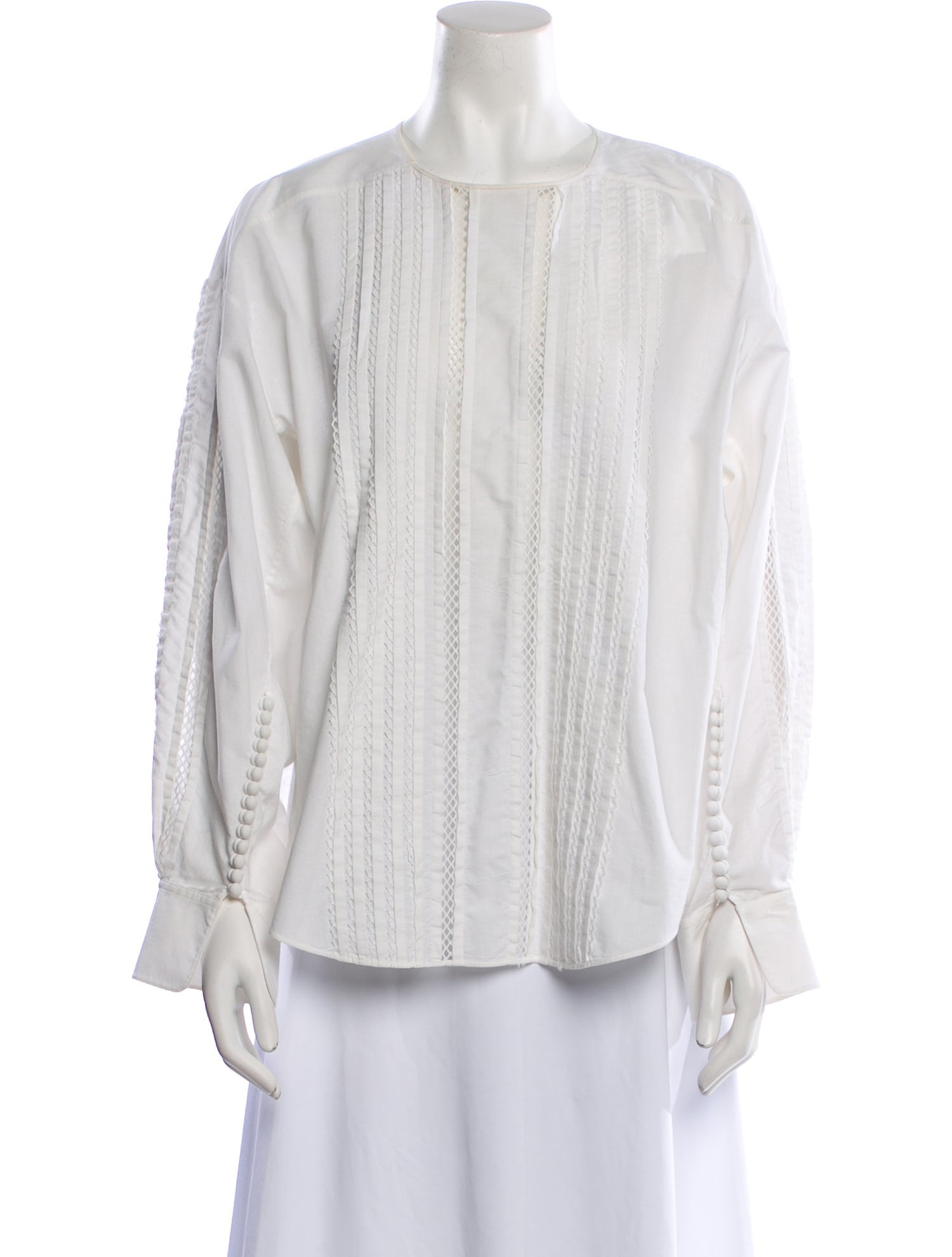 Chloé Crew Neck Long Sleeve Blouse