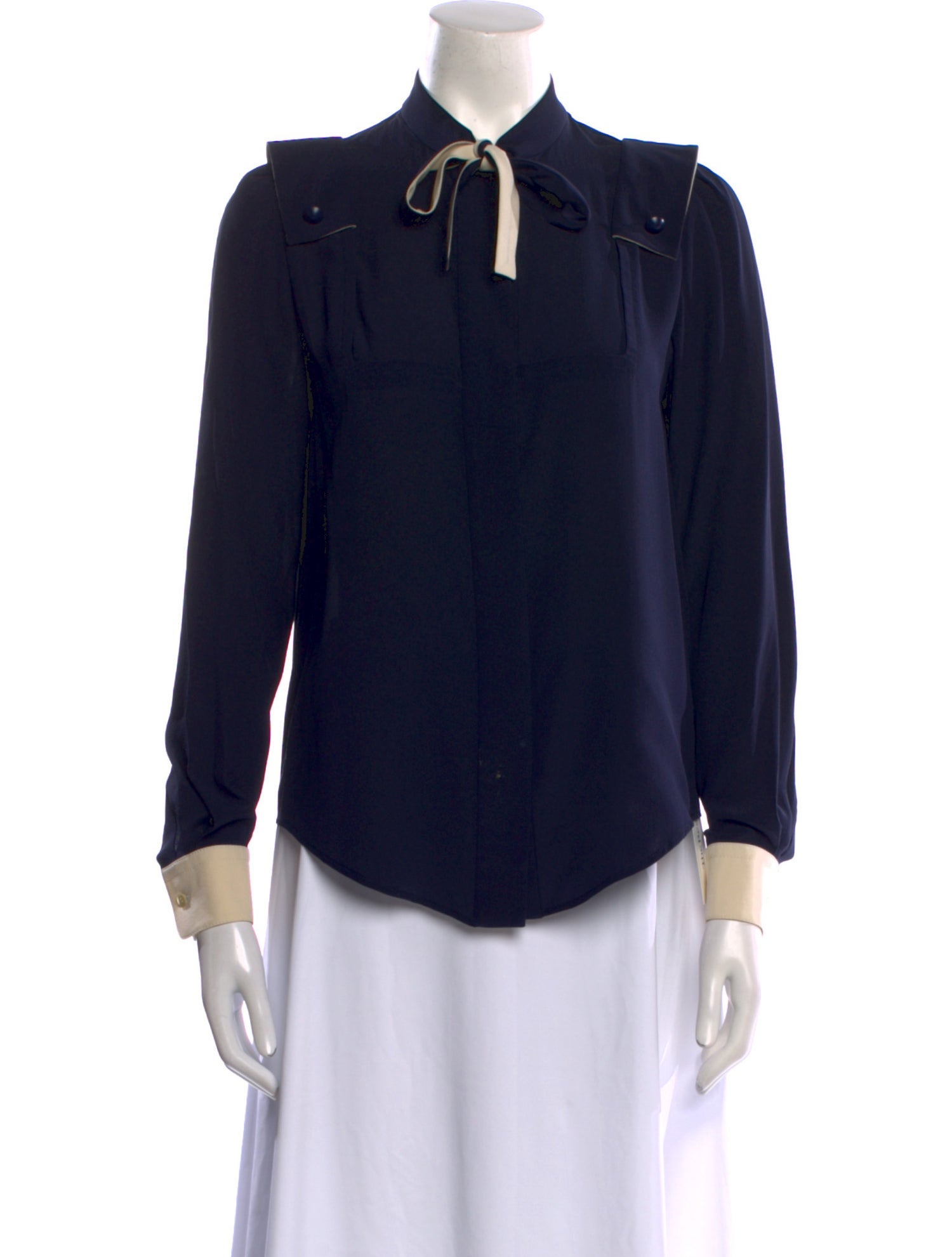 Chloé Silk Long Sleeve Button-Up Top