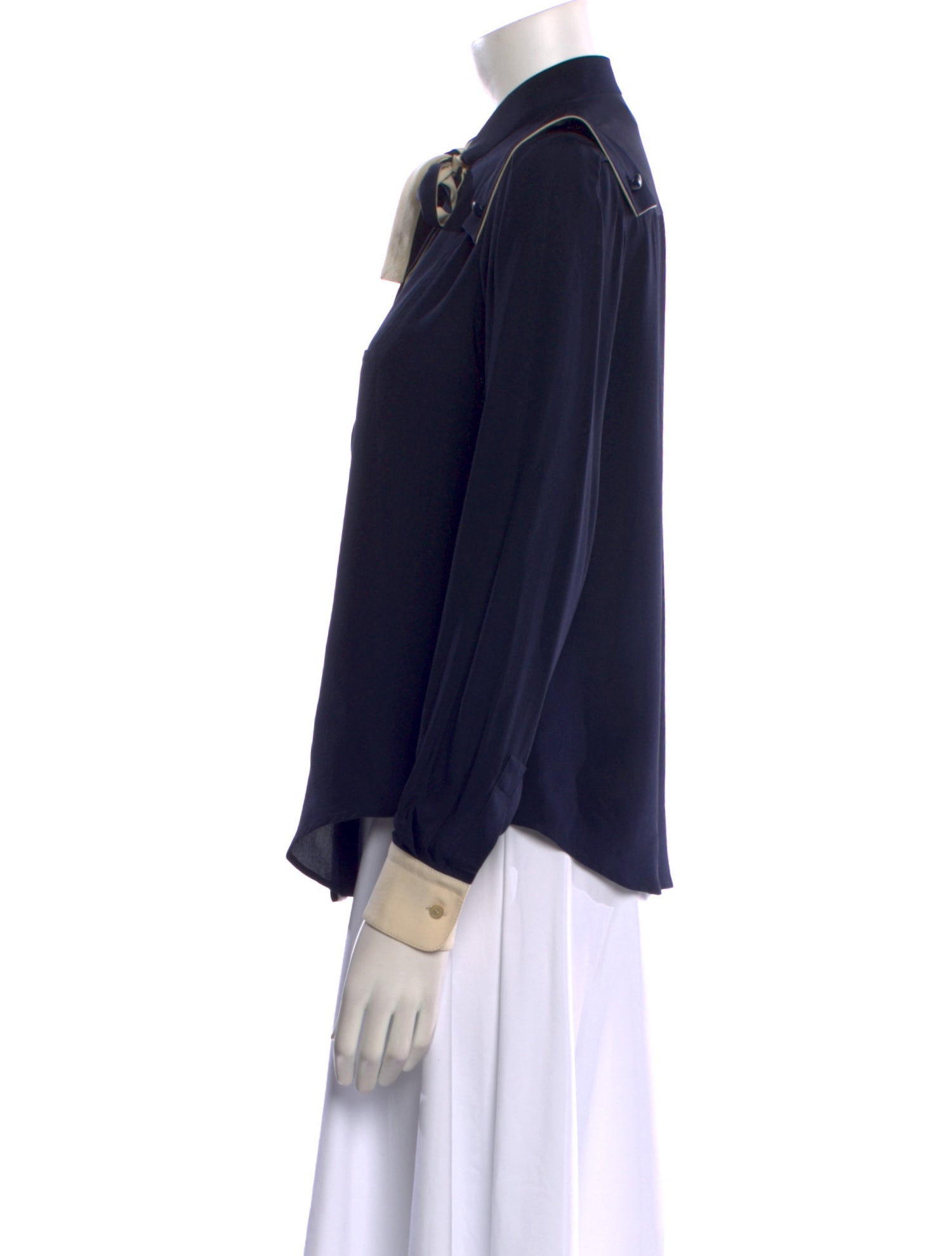 Chloé Silk Long Sleeve Button-Up Top