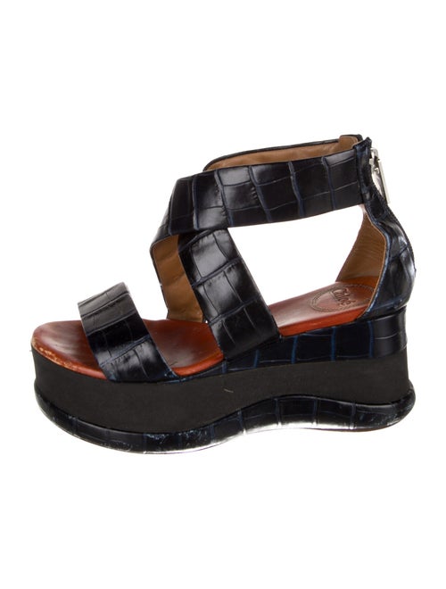 Chloé Embossed Leather Sandals