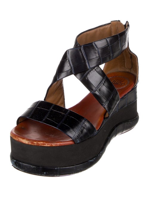 Chloé Embossed Leather Sandals