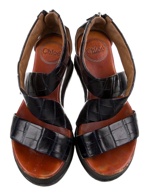 Chloé Embossed Leather Sandals