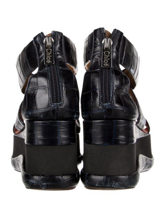 Chloé Embossed Leather Sandals