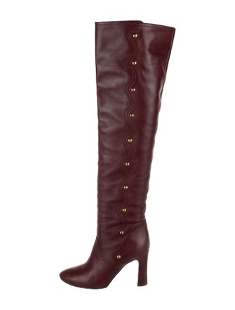 Chloé Leather Studded Accents Boots