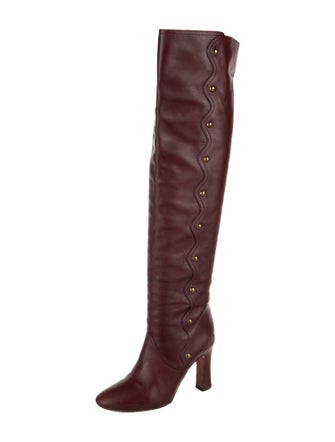 Chloé Leather Studded Accents Boots