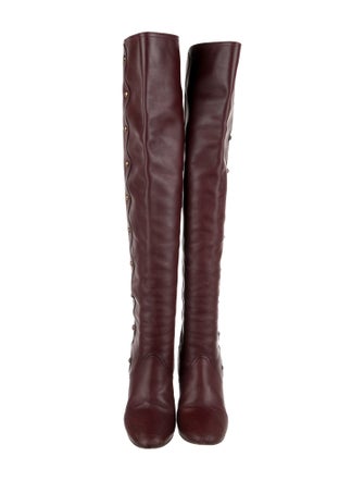 Chloé Leather Studded Accents Boots