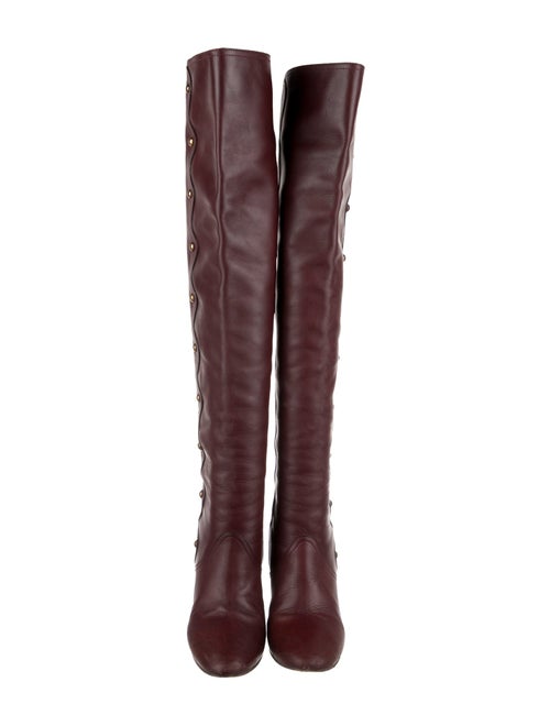Chloé Leather Studded Accents Boots