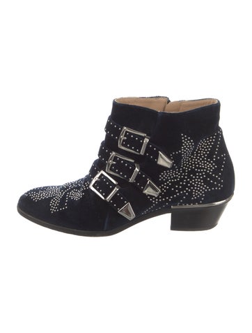 Chloé Boots Velvet Patterned Western IT 39.5 | 9.5
