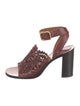 Chloé Leather Lasercut Accents Sandals