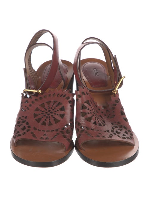 Chloé Leather Lasercut Accents Sandals