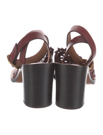 Chloé Leather Lasercut Accents Sandals