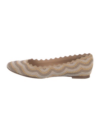 Chloé Suede Printed Ballet Flats