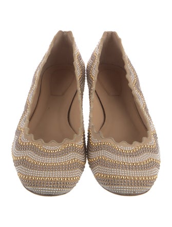 Chloé Suede Printed Ballet Flats