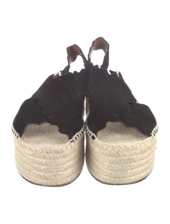 Chloé Suede Scalloped Accent Espadrilles