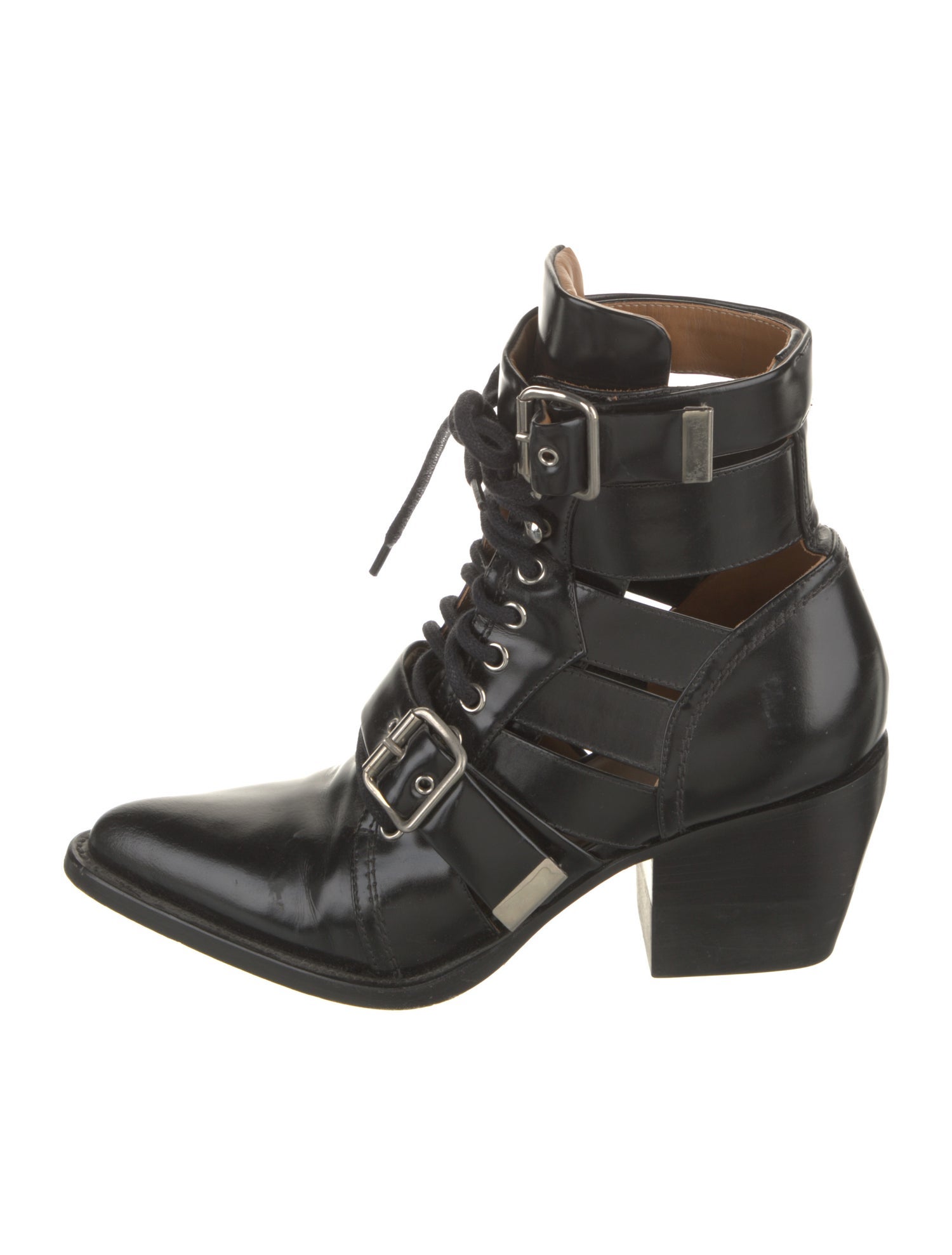 Chloé Leather Cutout Accent Pumps