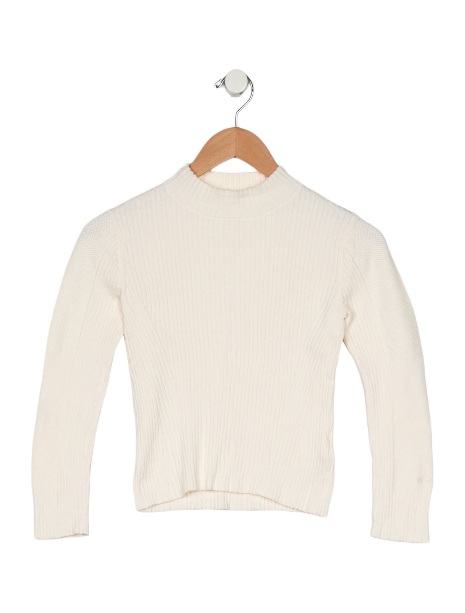 Chloé Girls' Wool Long Sleeve Mock Neck Top
