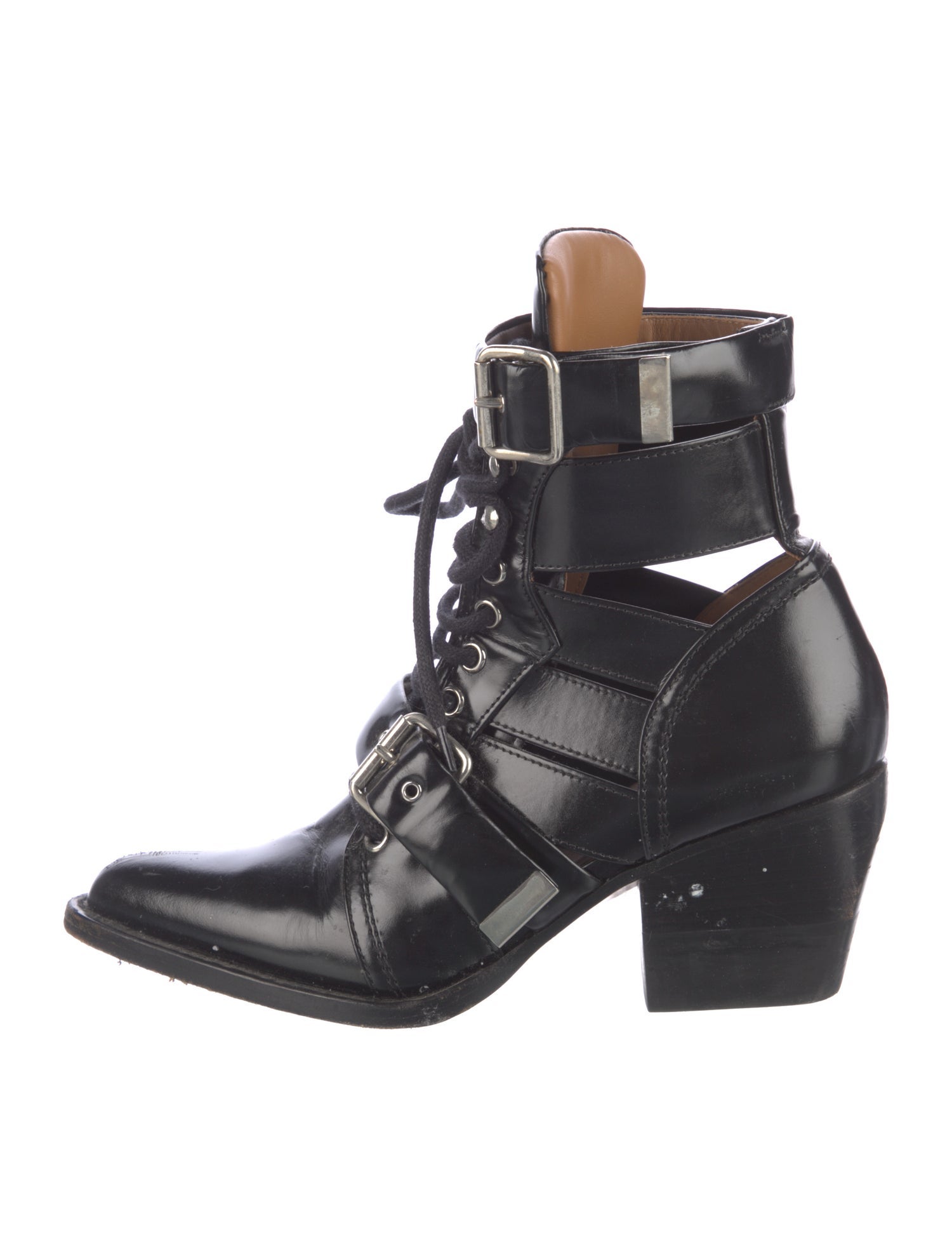 Chloé Patent Leather Lace-Up Boots