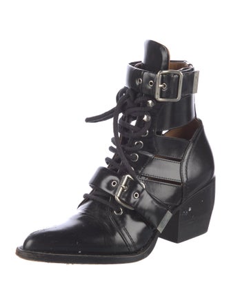 Chloé Patent Leather Lace-Up Boots