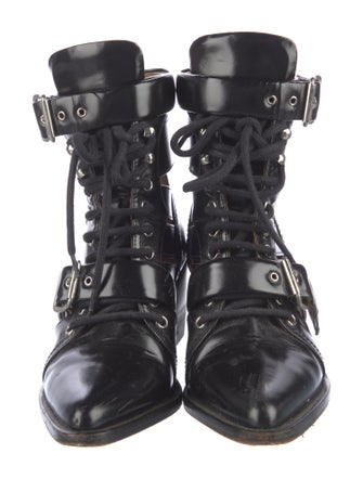 Chloé Patent Leather Lace-Up Boots