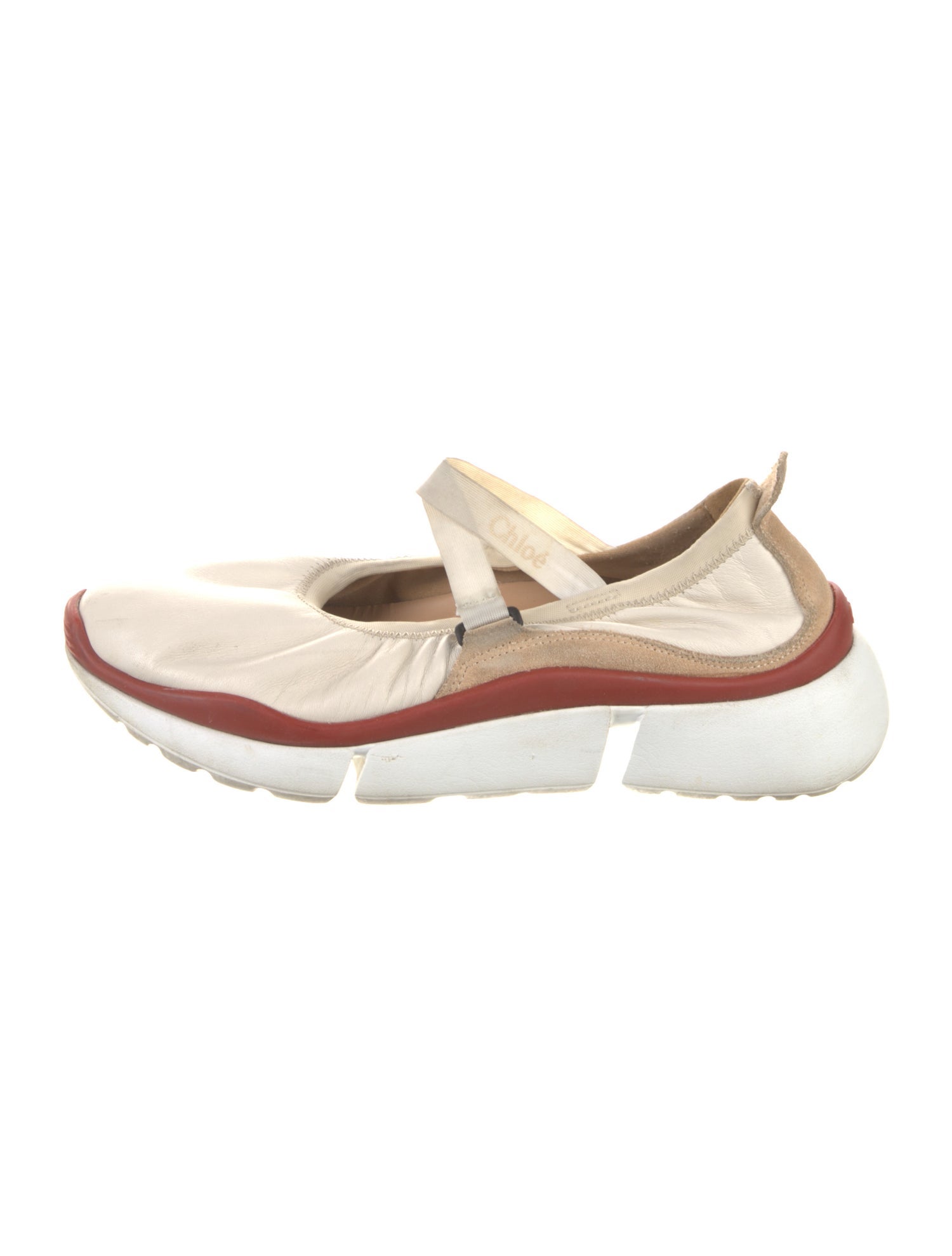 Chloé Leather Colorblock Pattern Sneakers