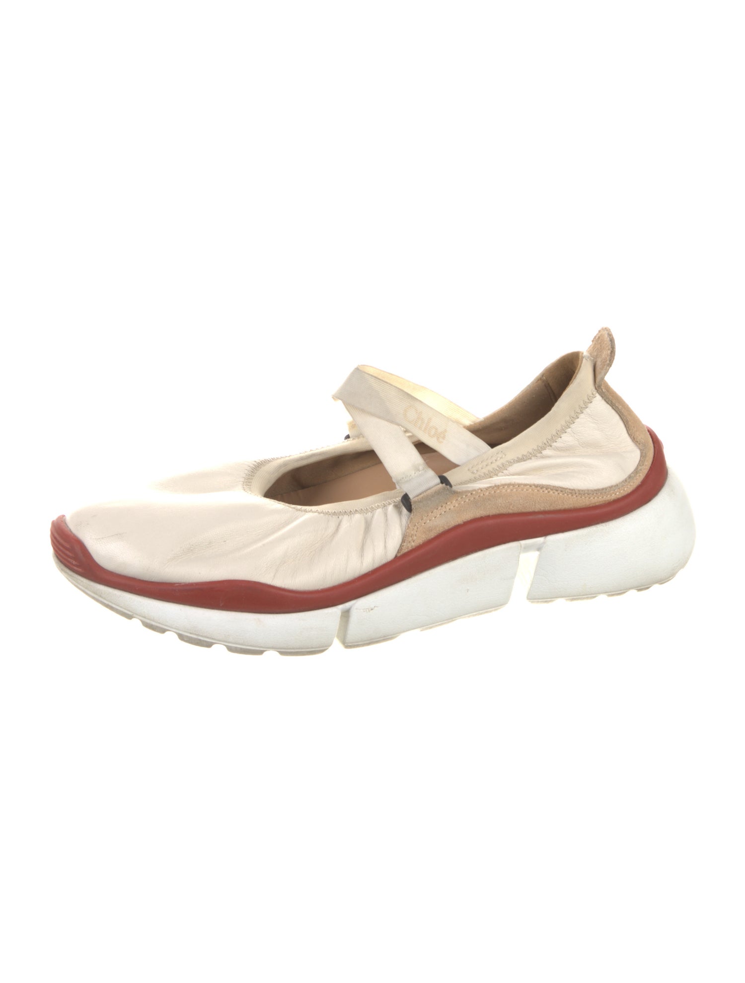 Chloé Leather Colorblock Pattern Sneakers