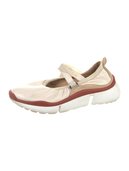 Chloé Leather Colorblock Pattern Sneakers