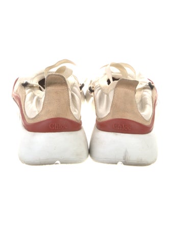 Chloé Leather Colorblock Pattern Sneakers