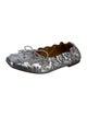 Chloé Embossed Leather Bow Accents Ballet Flats