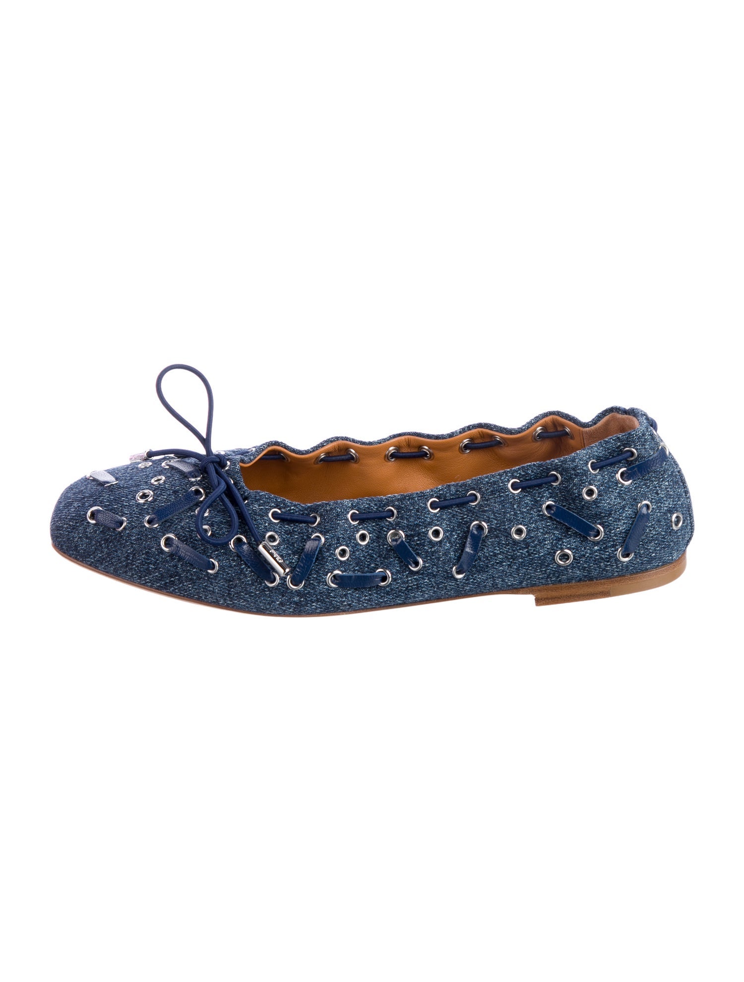 Chloé Denim Patterned Ballet Flats