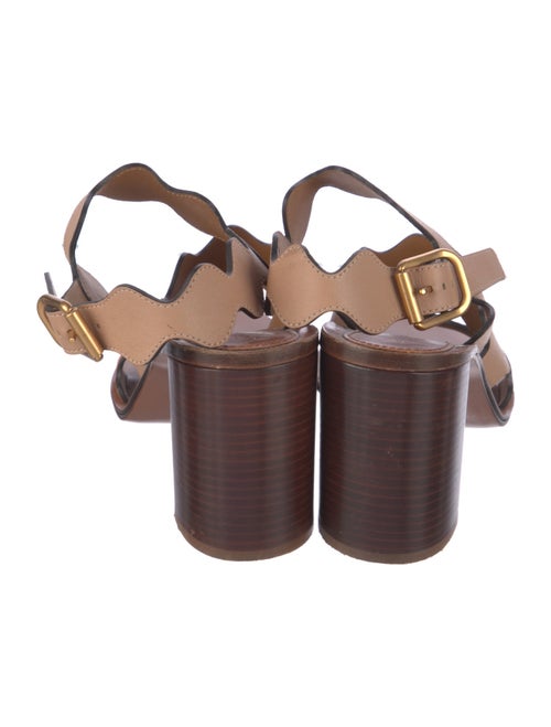 Chloé Leather Scalloped Accent Sandals