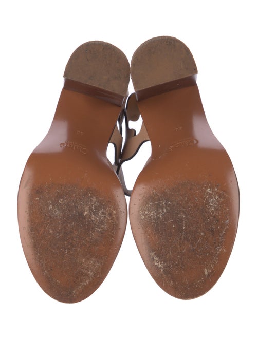 Chloé Leather Scalloped Accent Sandals
