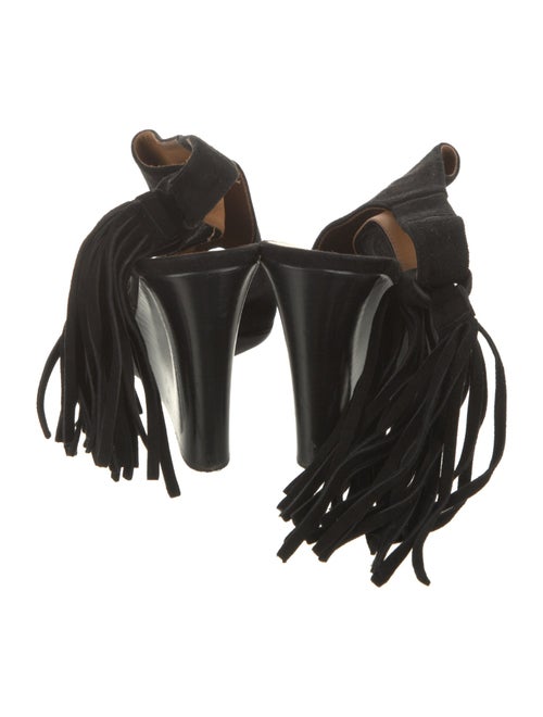 Chloé Suede Fringe Trim Accent Slingback Sandals