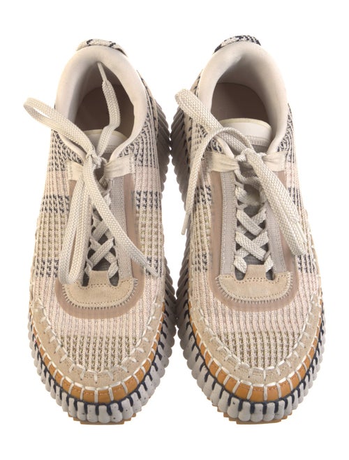 Chloé Colorblock Pattern Leather Trim Embellishment Sneakers