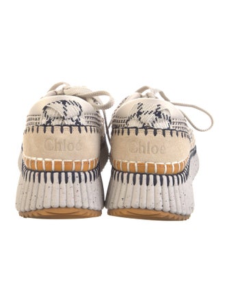 Chloé Colorblock Pattern Leather Trim Embellishment Sneakers