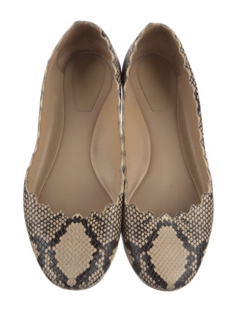 Chloé Leather Animal Print Ballet Flats