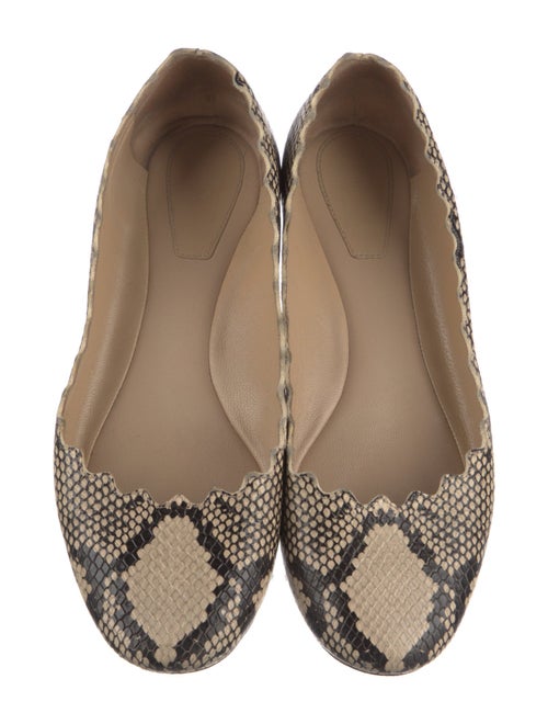 Chloé Leather Animal Print Ballet Flats