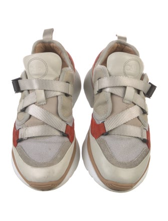 Chloé Suede Colorblock Pattern Athletic Sneakers