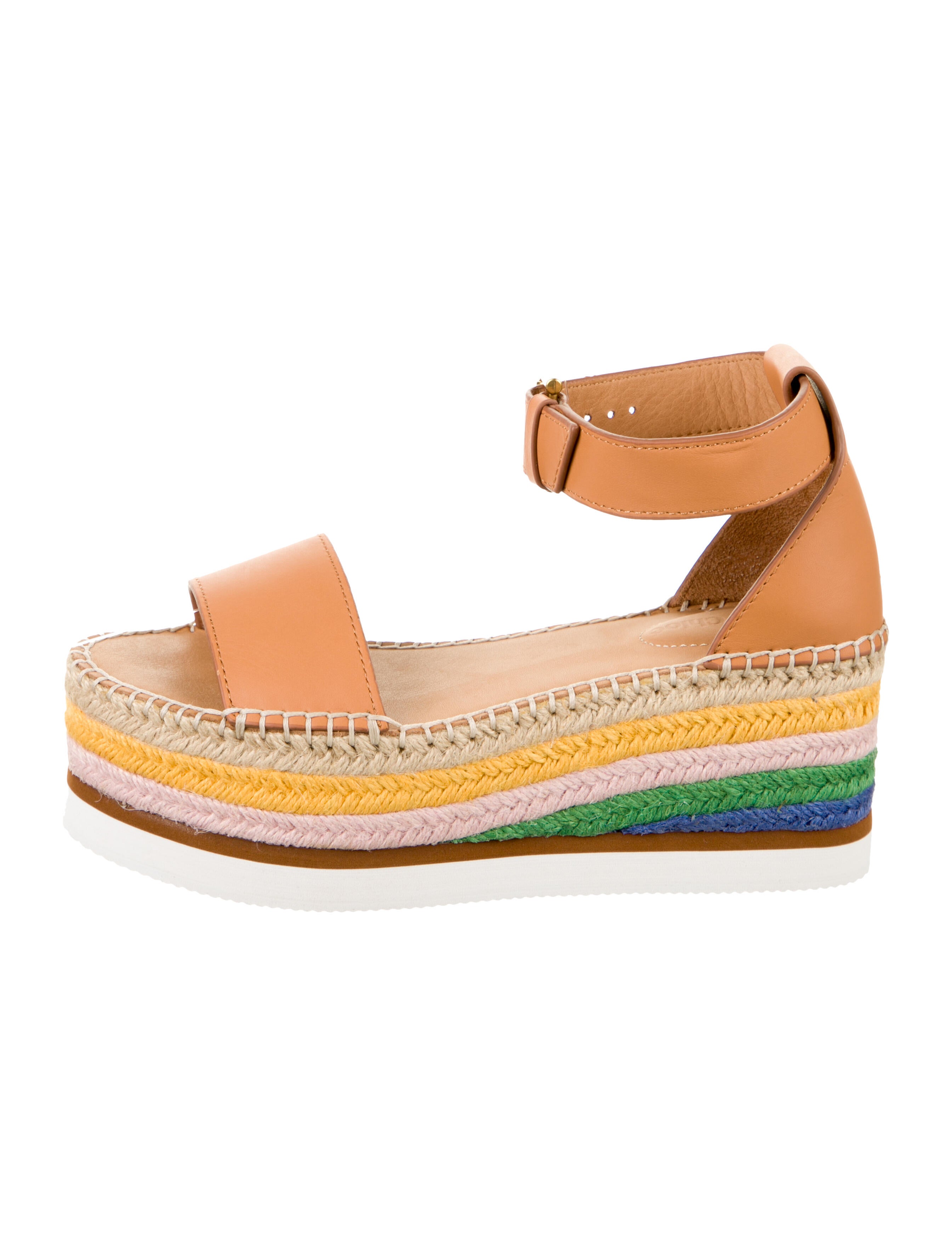 Chloé Leather Raw-Edge Trim Espadrilles