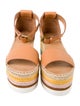 Chloé Leather Raw-Edge Trim Espadrilles