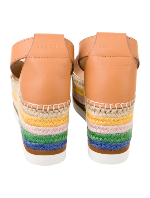 Chloé Leather Raw-Edge Trim Espadrilles