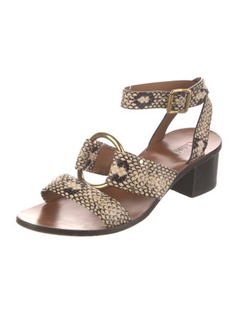 Chloé Leather Animal Print Sandals