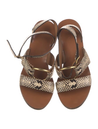 Chloé Leather Animal Print Sandals
