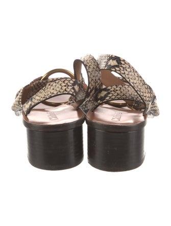 Chloé Leather Animal Print Sandals