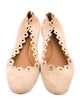 Chloé Suede Scalloped Accent Ballet Flats