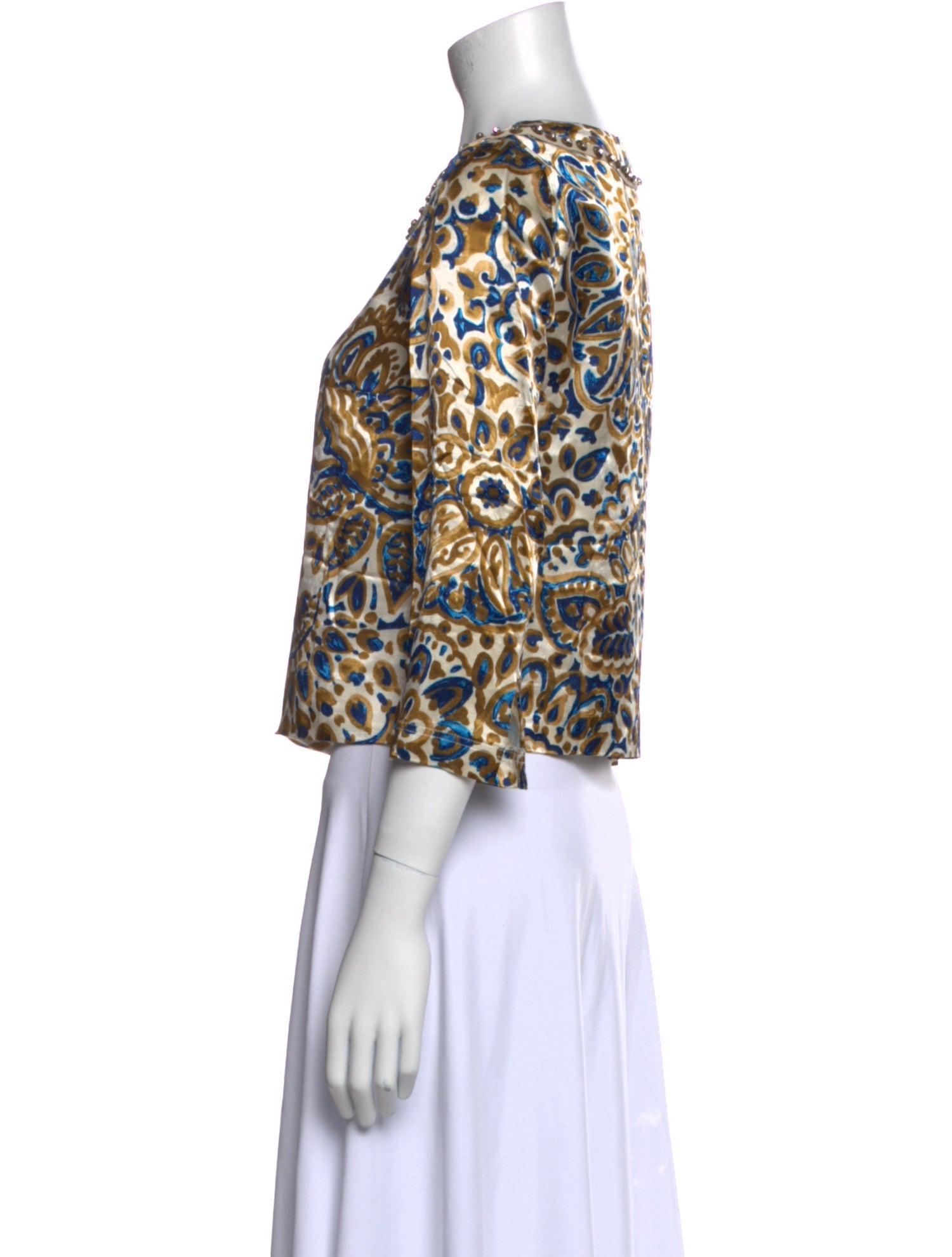 Chloé Printed Scoop Neck Crop Top