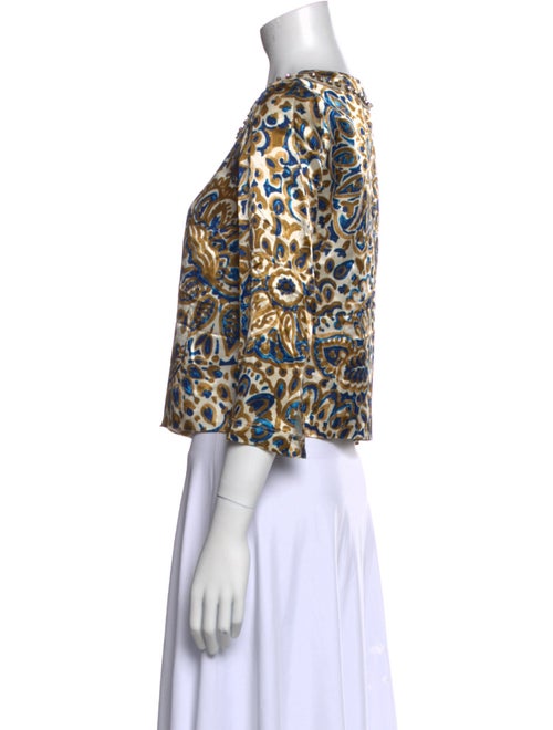 Chloé Printed Scoop Neck Crop Top