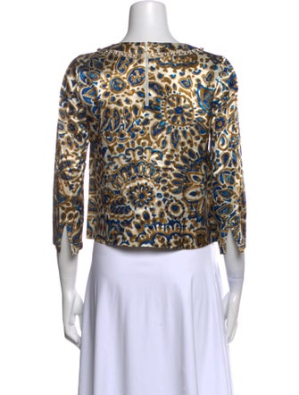 Chloé Printed Scoop Neck Crop Top